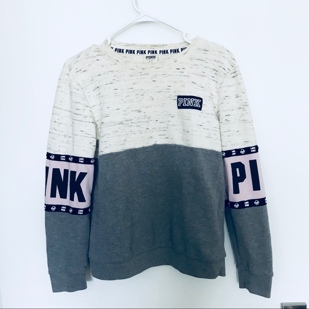 PINK Victoria secret sweatshirt with sleeve detail